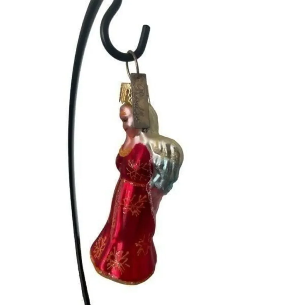 Christopher Radko Prayers & Protection Mouth‎ Blown Glass Angel Ornament Red